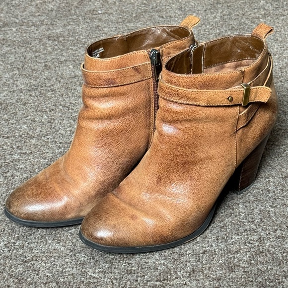 Ann Taylor Brown Chunky Heel Booties, Women’s 6.5 - Picture 1 of 7